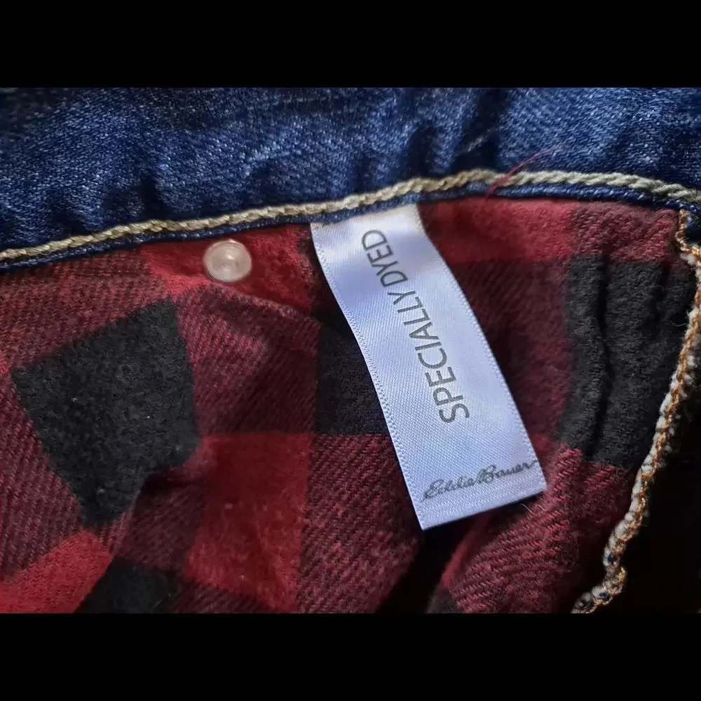 Eddie Bauer Flannel‎ Lined Blue Jeans Size 40x30